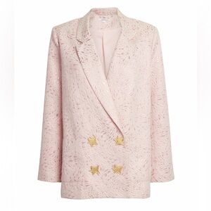 Olivia Rubin- “Betty” Metallic Light Pink Blazer with Gold Star Buttons